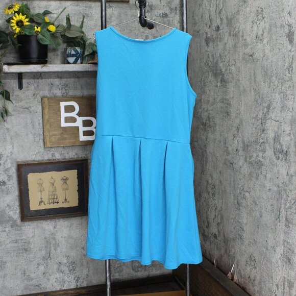 NWT 24seven Comfort Apparel Plus Size Sleeveless Dress P0206187 2X Aqua Blue - Picture 3 of 5